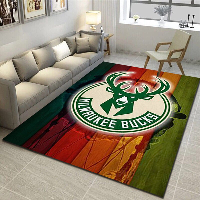 Milwaukee Bucks Area Rug NBA Area Rug Living Room Rug Indoor Rug Rectangle Carpet