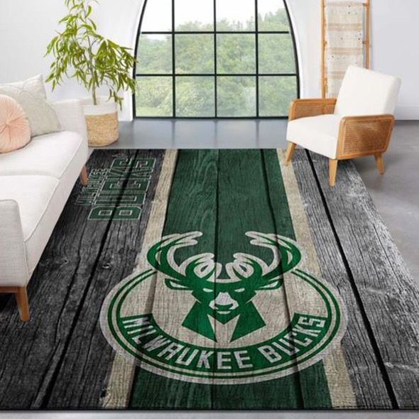Milwaukee Bucks Rug NBA Area Rug Living Room Area Rug Indoor Rug Rectangle Carpet