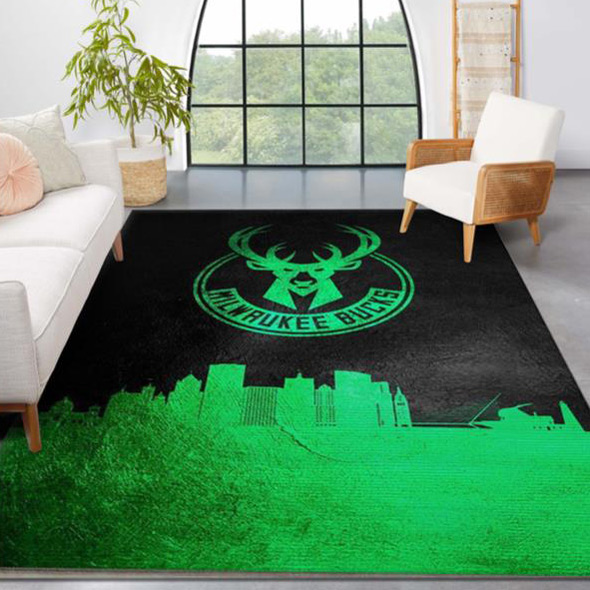 Milwaukee Bucks Rug NBA Area Rug Living Room Rug Indoor Rugs Rectangle Carpet