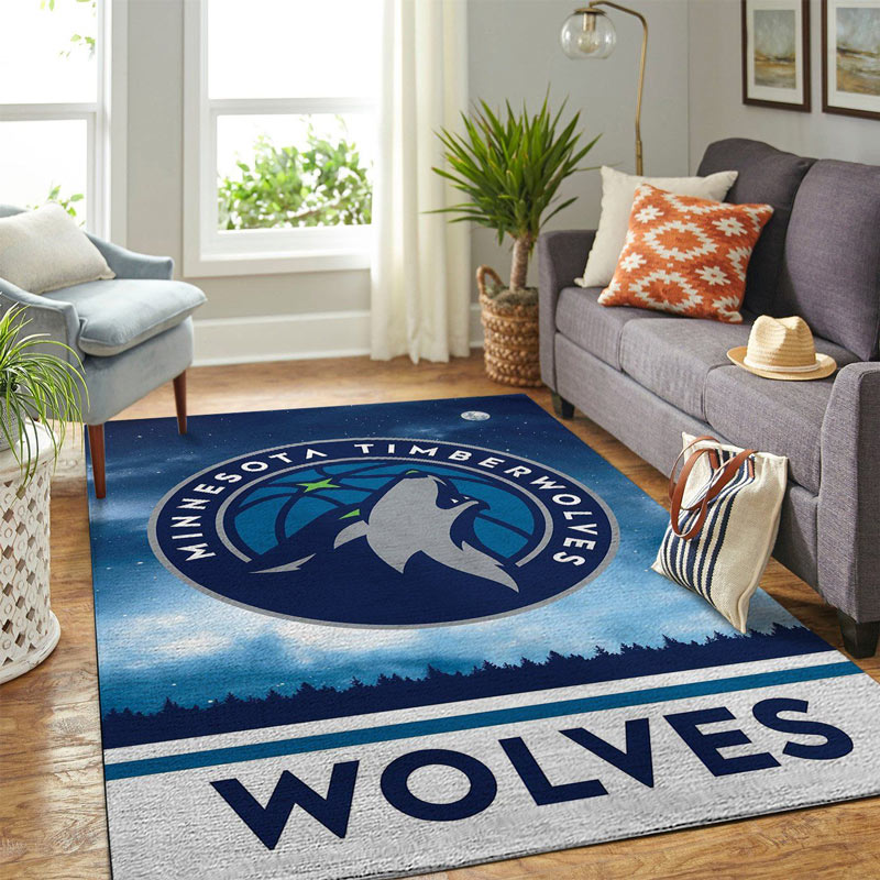 Minnesota Timberwolves Area Rug NBA Area Rug Bathroom Rug Indoor Rugs Rectangle Carpet