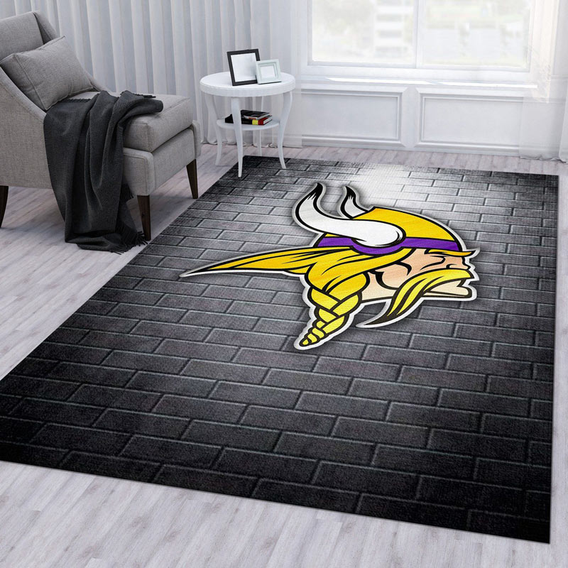 Minnesota Vikings Area Rug NFL Area Rug Bedroom Area Rug Indoor Indoor Rugs Rectangle Carpet