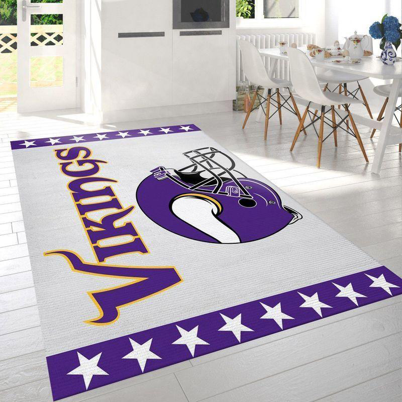 Minnesota Vikings Area Rug NFL Area Rug Bathroom Rugs Indoor Rugs Rectangle Carpet