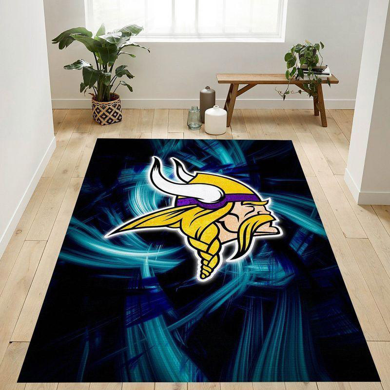 Minnesota Vikings Area Rug NFL Area Rug Bedroom Area Rug Indoor Indoor Rug Rectangle Carpet
