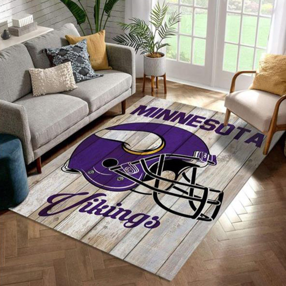 Minnesota Vikings Rug NFL Area Rug Dining Room Rugs Indoor Rugs Rectangle Carpet