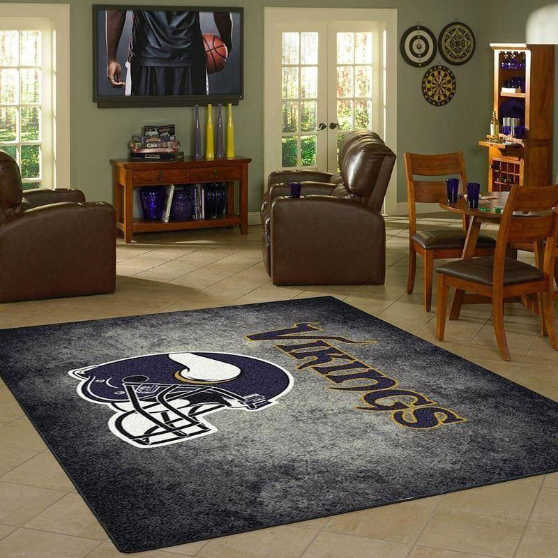 Minnesota Vikings Area Rug NFL Area Rug Living Room Rug Indoor Rugs Rectangle Carpet
