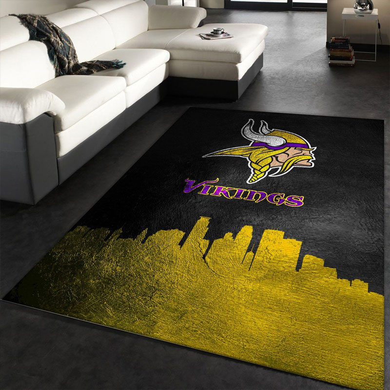 Minnesota Vikings Rug NFL Area Rug Living Room Area Rug Indoor Rugs Rectangle Carpet