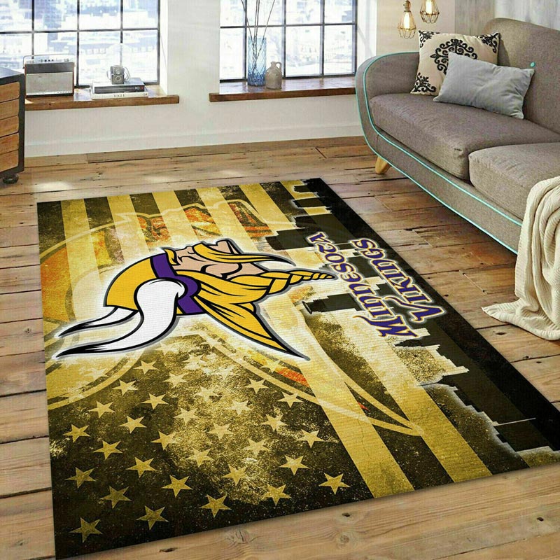 Minnesota Vikings Rug NFL Area Rug Bathroom Rugs Indoor Rug Rectangle Carpet