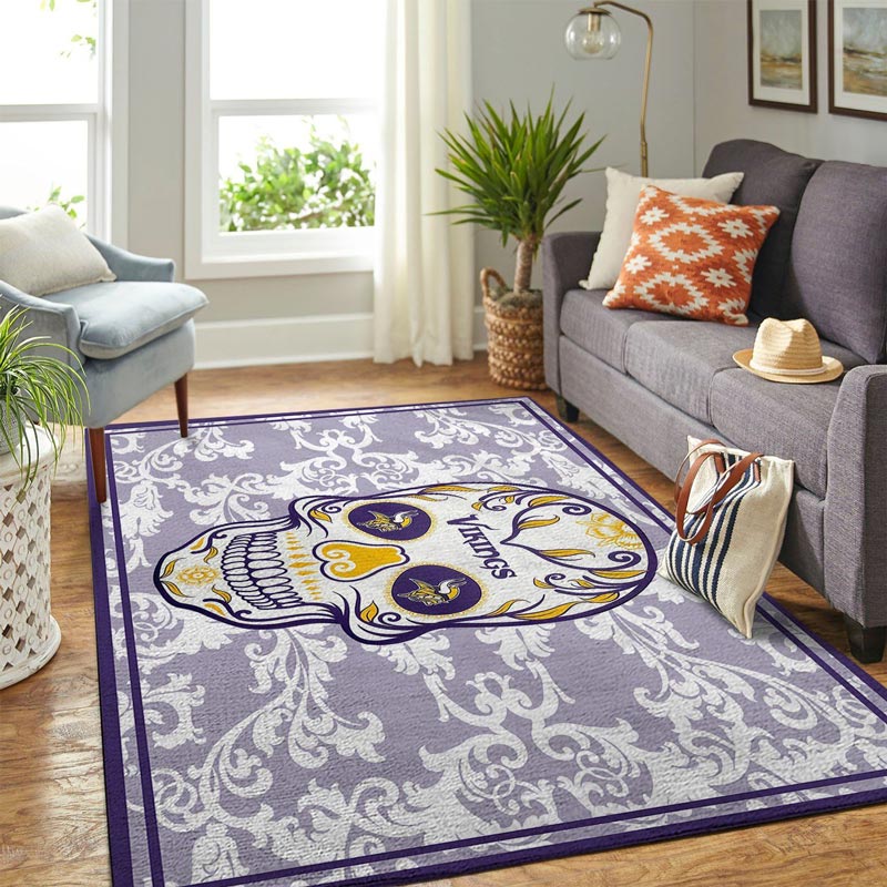 Minnesota Vikings Area Rug NFL Area Rug Dining Room Rug Indoor Indoor Rugs Rectangle Carpet