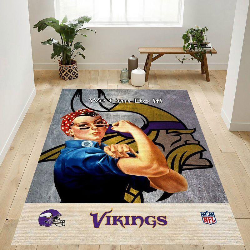 Minnesota Vikings Area Rug NFL Area Rug Kitchen Rug Indoor Rugs Rectangle Carpet