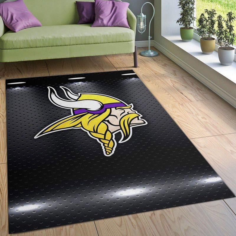Minnesota Vikings Area Rug NFL Area Rug Living Room Area Rug Indoor Rug Rectangle Carpet