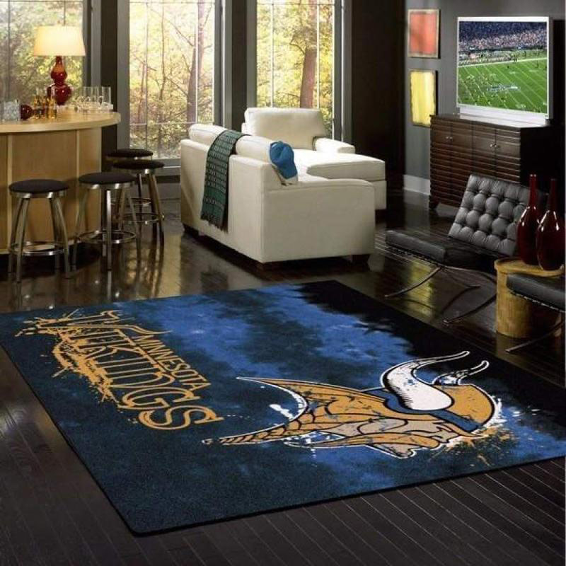 Minnesota Vikings Rug NFL Area Rug Bedroom Area Rug Indoor Indoor Rugs Rectangle Carpet