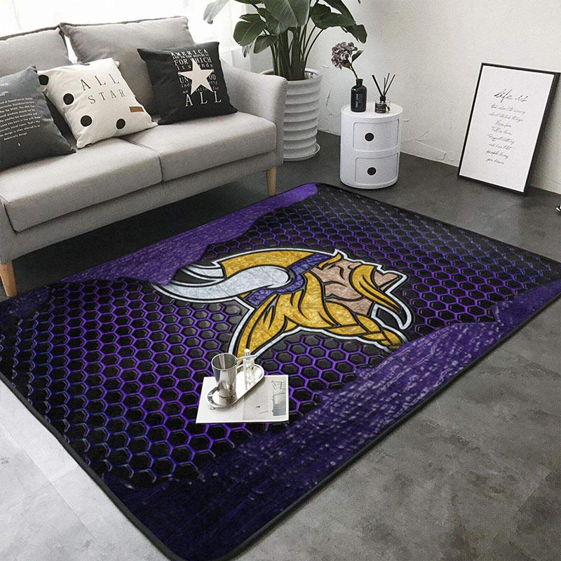 Minnesota Vikings Rug NFL Area Rug Bathroom Rugs Indoor Indoor Rug Rectangle Carpet