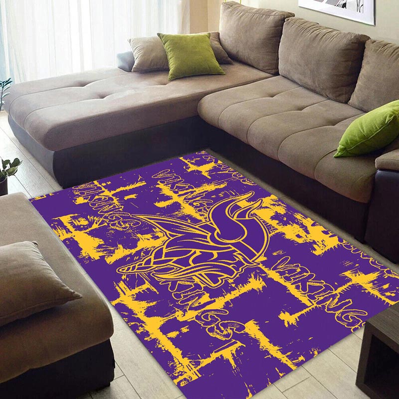 Minnesota Vikings Area Rug NFL Area Rug Dining Room Rugs Indoor Indoor Rug Rectangle Carpet