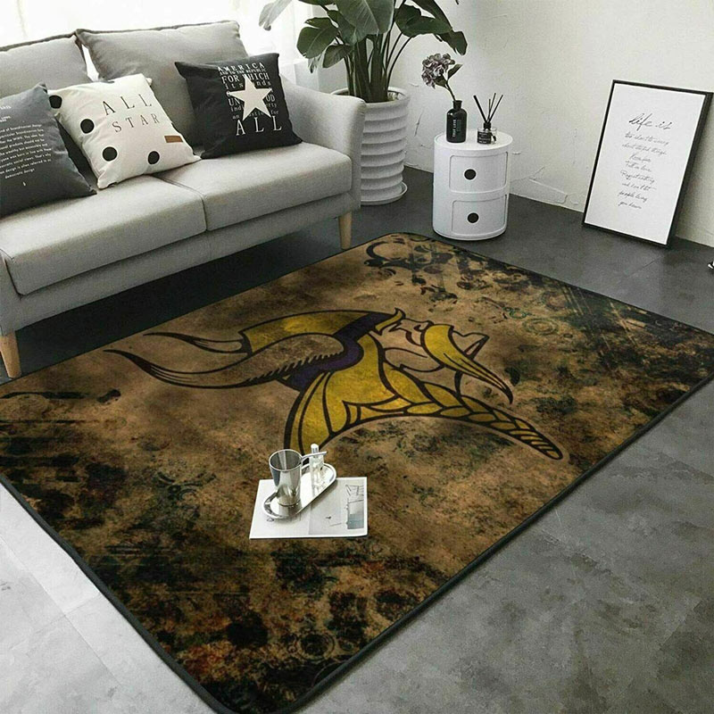 Minnesota Vikings Area Rug NFL Area Rug Bedroom Area Rug Indoor Rug Rectangle Carpet