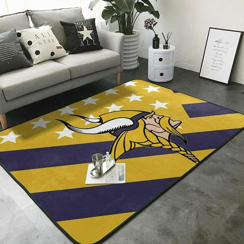 Minnesota Vikings Rug NFL Area Rug Bathroom Rug Indoor Indoor Rug Rectangle Carpet