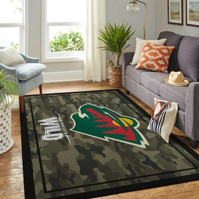 Minnesota Wild Area Rug NHL Area Rug Bathroom Rugs Indoor Rugs Rectangle Carpet