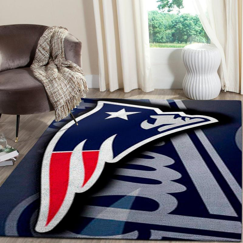 New England Patriot Rug NFL Area Rug Dining Room Rugs Indoor Indoor Rug Rectangle Carpet