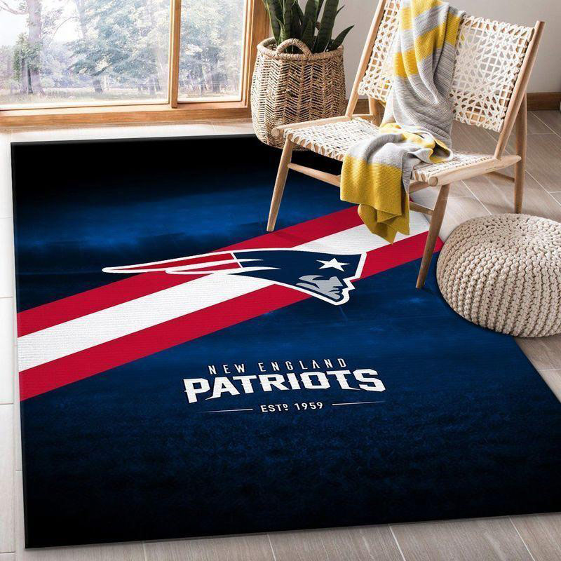New England Patriot Area Rug NFL Area Rug Bathroom Rug Indoor Rug Rectangle Carpet
