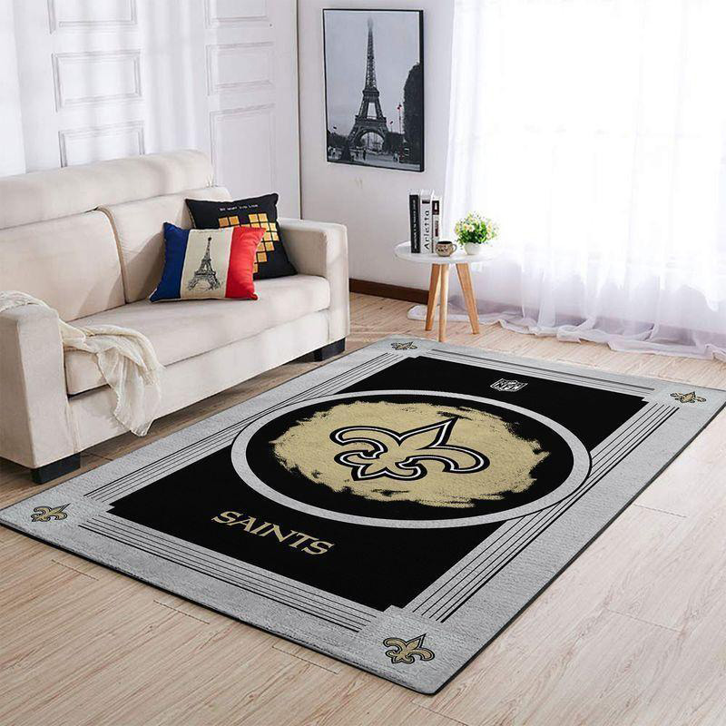 New Orleans Saints Area Rug NFL Area Rug Living Room Area Rug Indoor Rugs Rectangle Carpet