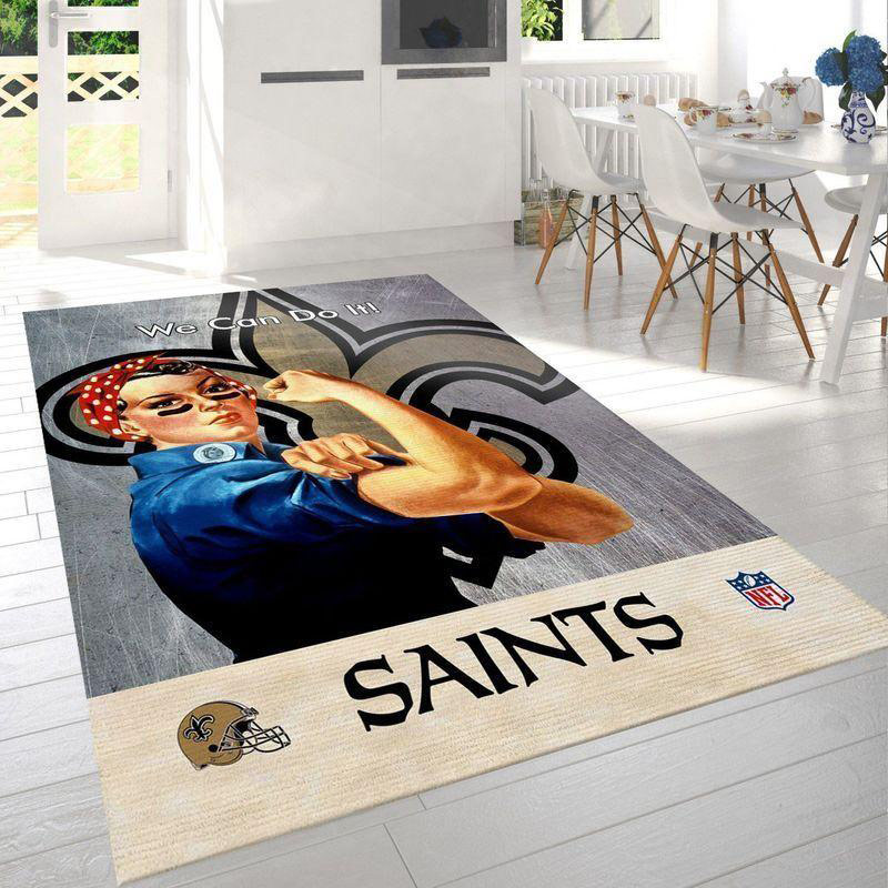 New Orleans Saints Rug NFL Area Rug Bathroom Rug Indoor Indoor Rug Rectangle Carpet