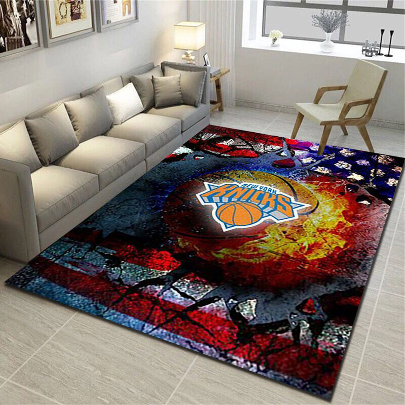 New York Knicks Area Rug NBA Area Rug Living Room Area Rug Indoor Indoor Rug Rectangle Carpet