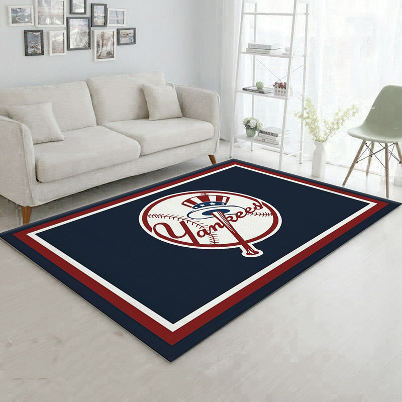 New York Yankees Rug MLB Area Rug Dining Room Rug Indoor Rugs Rectangle Carpet