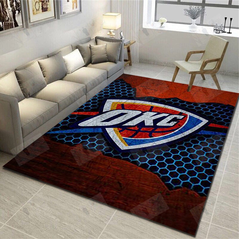 Oklahoma City Thunder Area Rug NBA Area Rug Living Room Rug Indoor Indoor Rugs Rectangle Carpet