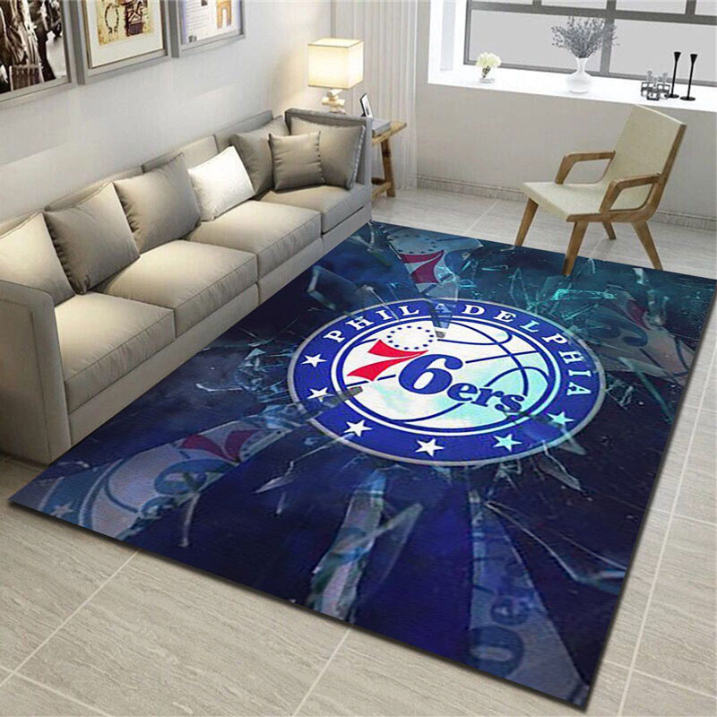 Philadelphia 76ers Area Rug NBA Area Rug Kitchen Rug Indoor Rugs Rectangle Carpet
