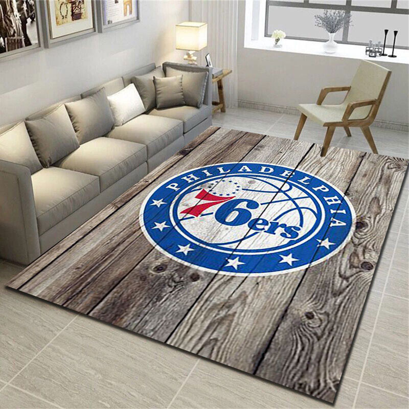 Philadelphia 76ers Area Rug NBA Area Rug Bathroom Rug Indoor Indoor Rugs Rectangle Carpet