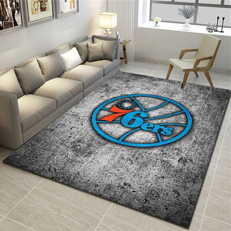 Philadelphia 76ers Rug NBA Area Rug Kitchen Rug Indoor Indoor Rugs Rectangle Carpet