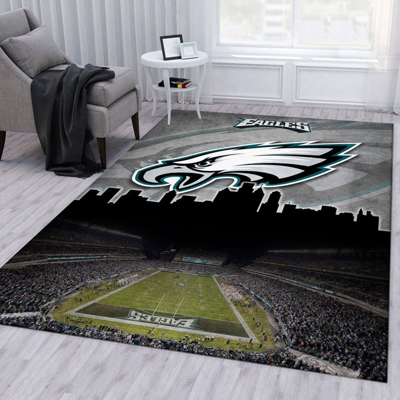 Philadelphia Eagles Rug NFL Area Rug Dining Room Rugs Indoor Rugs Rectangle Carpet