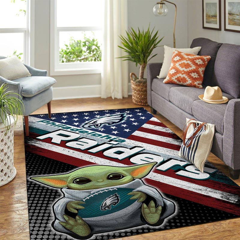 Philadelphia Eagles Rug NFL Area Rug Bedroom Area Rug Indoor Indoor Rugs Rectangle Carpet