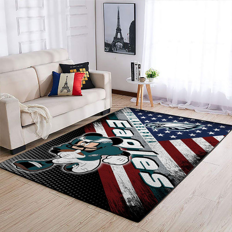 Philadelphia Eagles Area Rug NFL Area Rug Dining Room Rug Indoor Rug Rectangle Carpet