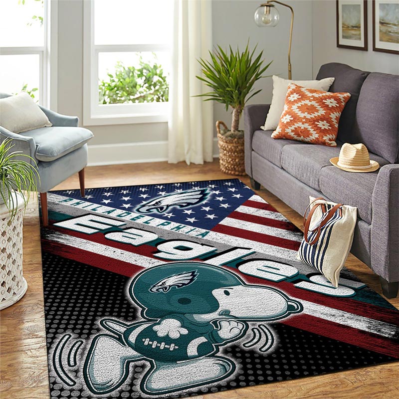 Philadelphia Eagles Area Rug NFL Area Rug Bedroom Area Rug Indoor Rug Rectangle Carpet