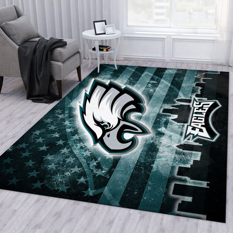 Philadelphia Eagles Area Rug NFL Area Rug Bathroom Rugs Indoor Rug Rectangle Carpet