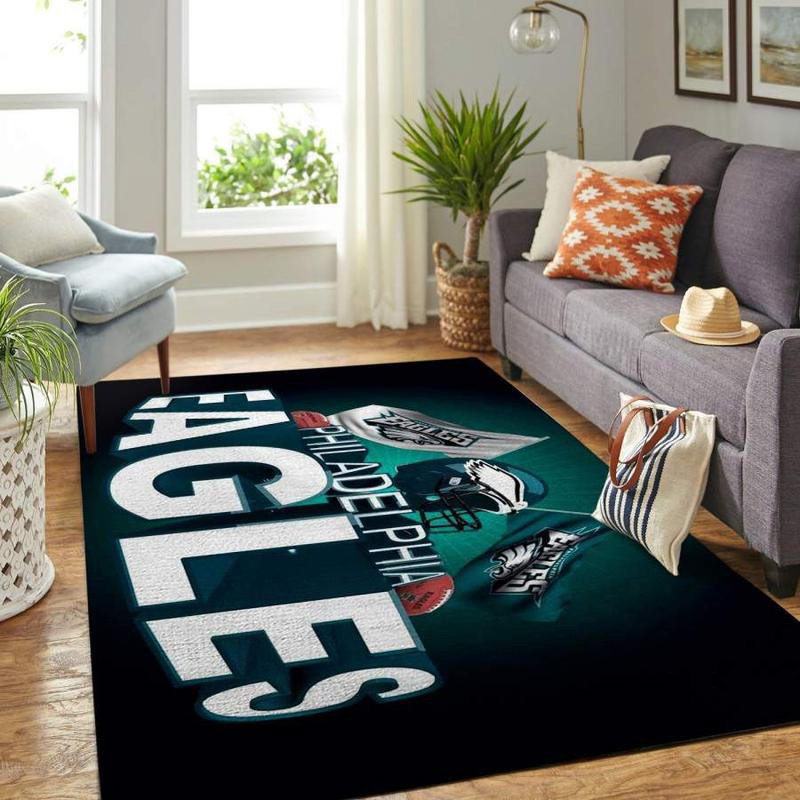 Philadelphia Eagles Rug NFL Area Rug Bedroom Area Rug Indoor Rugs Rectangle Carpet
