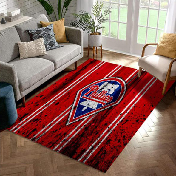 Philadelphia Phillies Area Rug MLB Area Rug Kitchen Rug Indoor Rugs Rectangle Carpet
