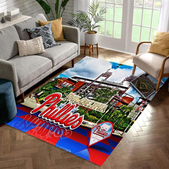 Philadelphia Phillies Rug MLB Area Rug Living Room Rug Indoor Rug Rectangle Carpet
