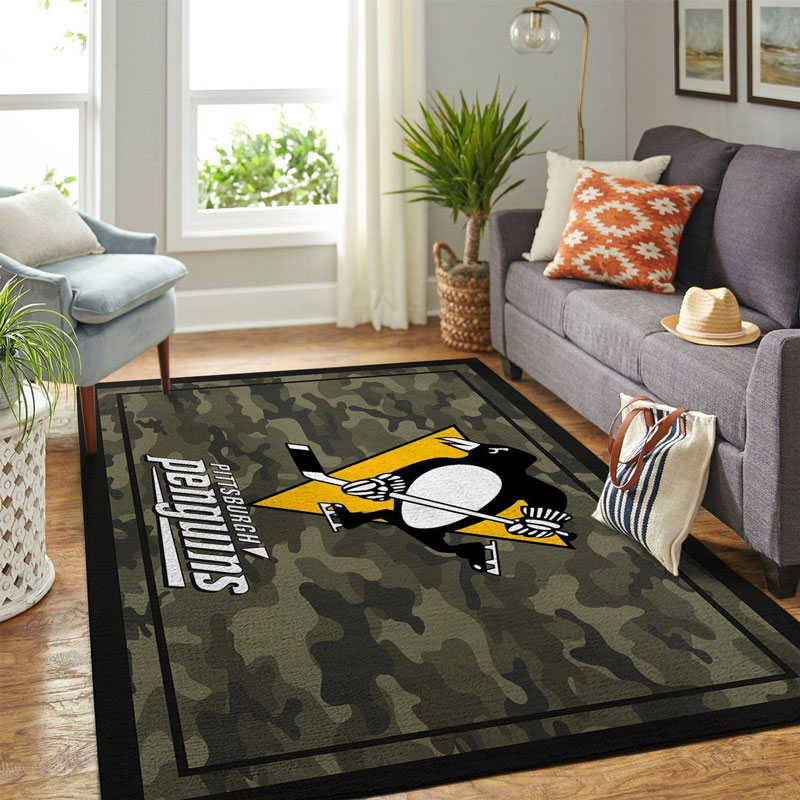 Pittsburgh Penguins Area Rug NHL Area Rug Bathroom Rugs Indoor Indoor Rugs Rectangle Carpet
