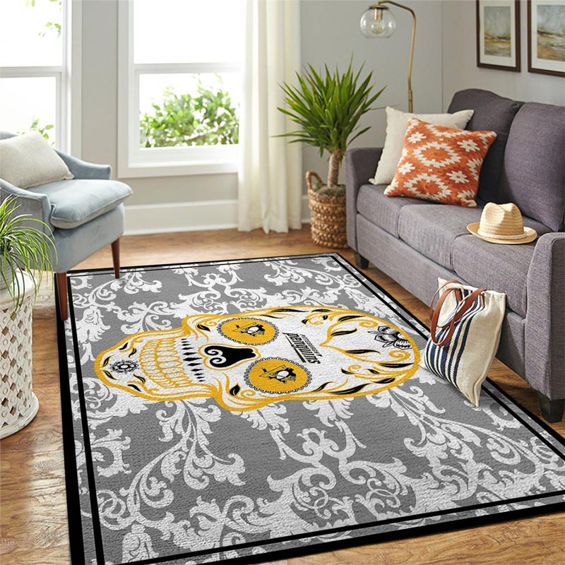 Pittsburgh Penguins Rug NHL Area Rug Dining Room Rugs Indoor Rug Rectangle Carpet