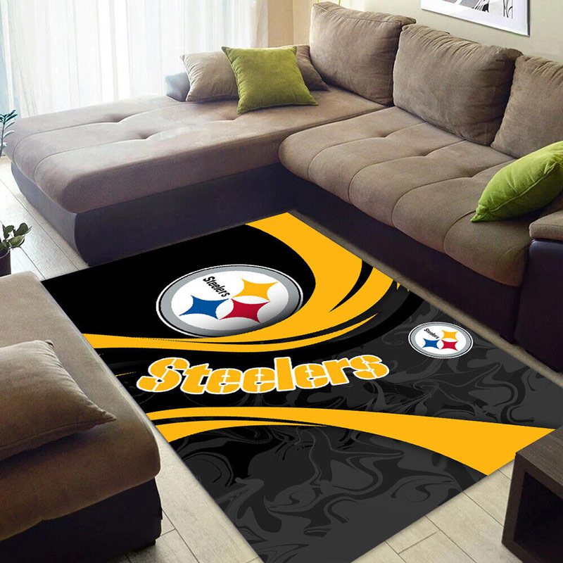 Pittsburgh Steelers Area Rug NFL Area Rug Bedroom Rug Indoor Rug Rectangle Carpet