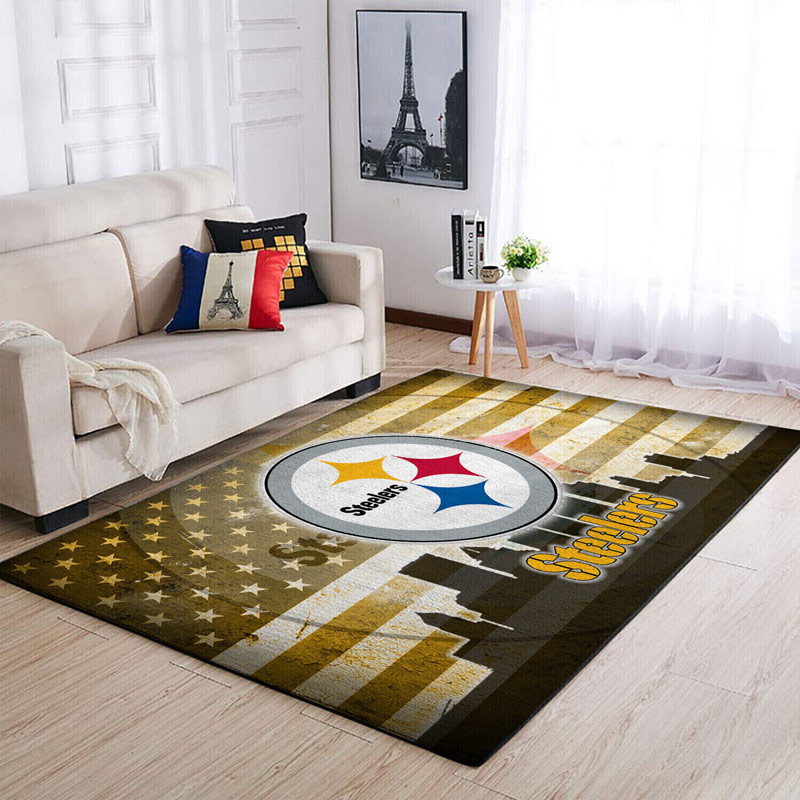 Pittsburgh Steelers Rug NFL Area Rug Living Room Area Rug Indoor Rugs Rectangle Carpet