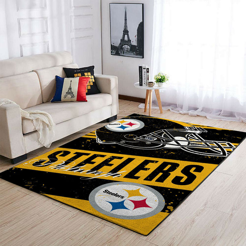 Pittsburgh Steelers Area Rug NFL Area Rug Bedroom Rug Indoor Rugs Rectangle Carpet