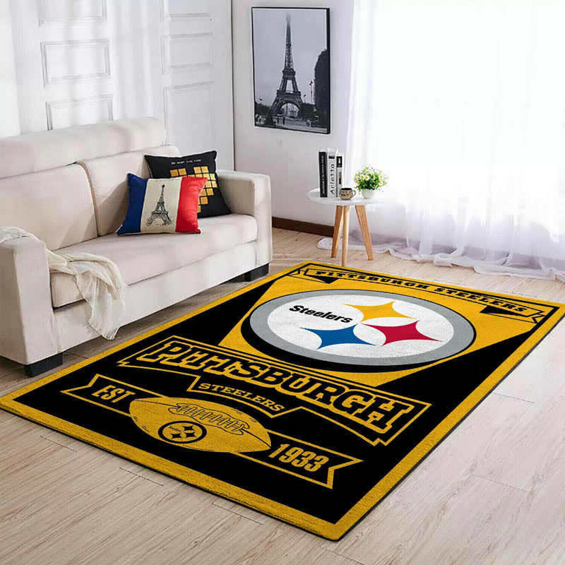 Pittsburgh Steelers Area Rug NFL Area Rug Bedroom Area Rug Indoor Indoor Rug Rectangle Carpet