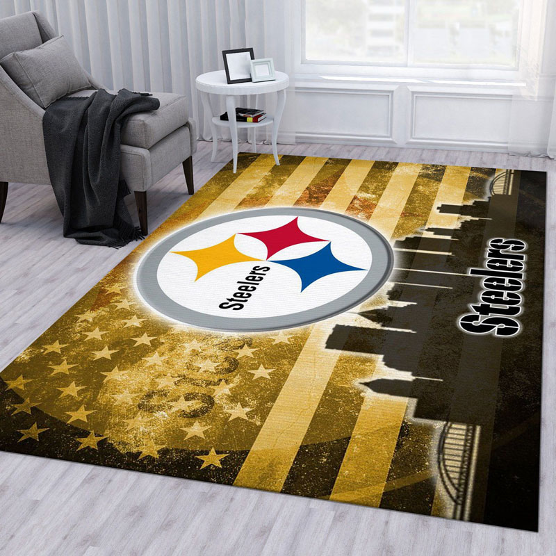 Pittsburgh Steelers Rug NFL Area Rug Living Room Rug Indoor Rugs Rectangle Carpet