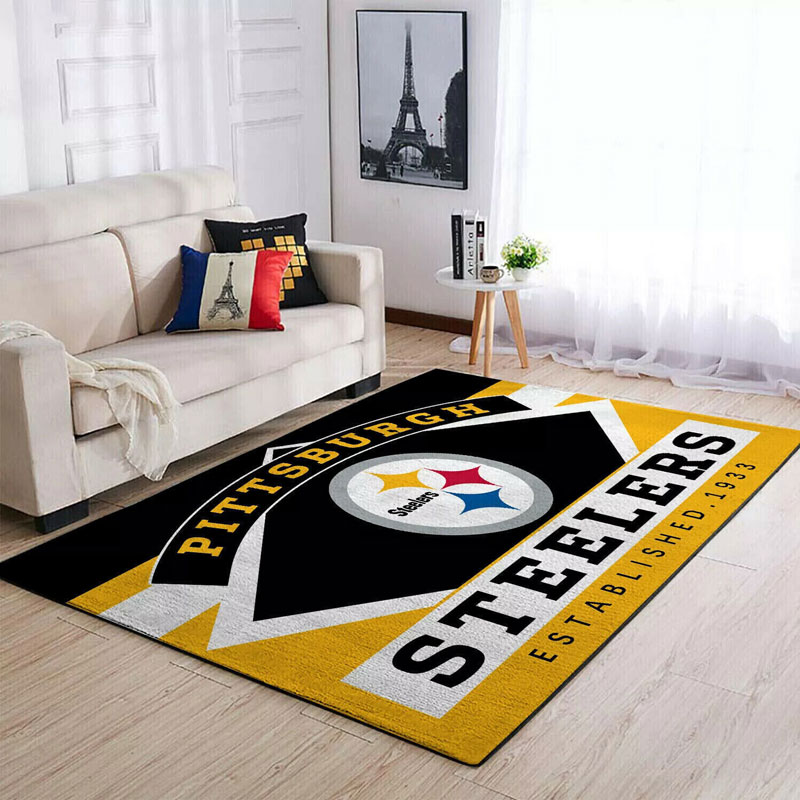 Pittsburgh Steelers Rug NFL Area Rug Dining Room Rugs Indoor Rugs Rectangle Carpet