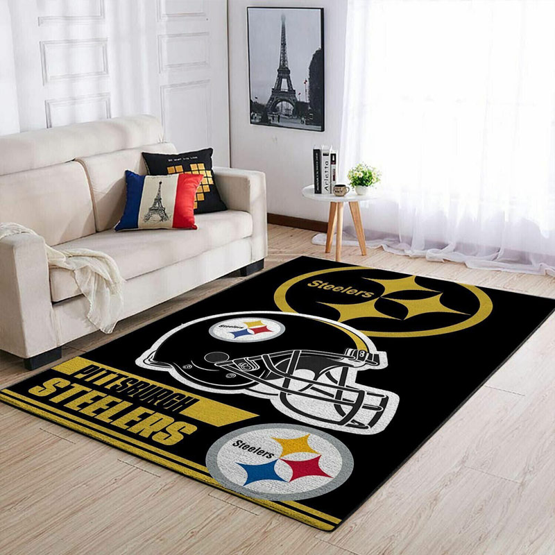 Pittsburgh Steelers Area Rug NFL Area Rug Dining Room Rug Indoor Rug Rectangle Carpet
