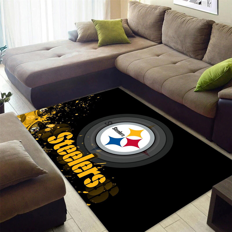Pittsburgh Steelers Area Rug NFL Area Rug Bedroom Rug Indoor Indoor Rug Rectangle Carpet
