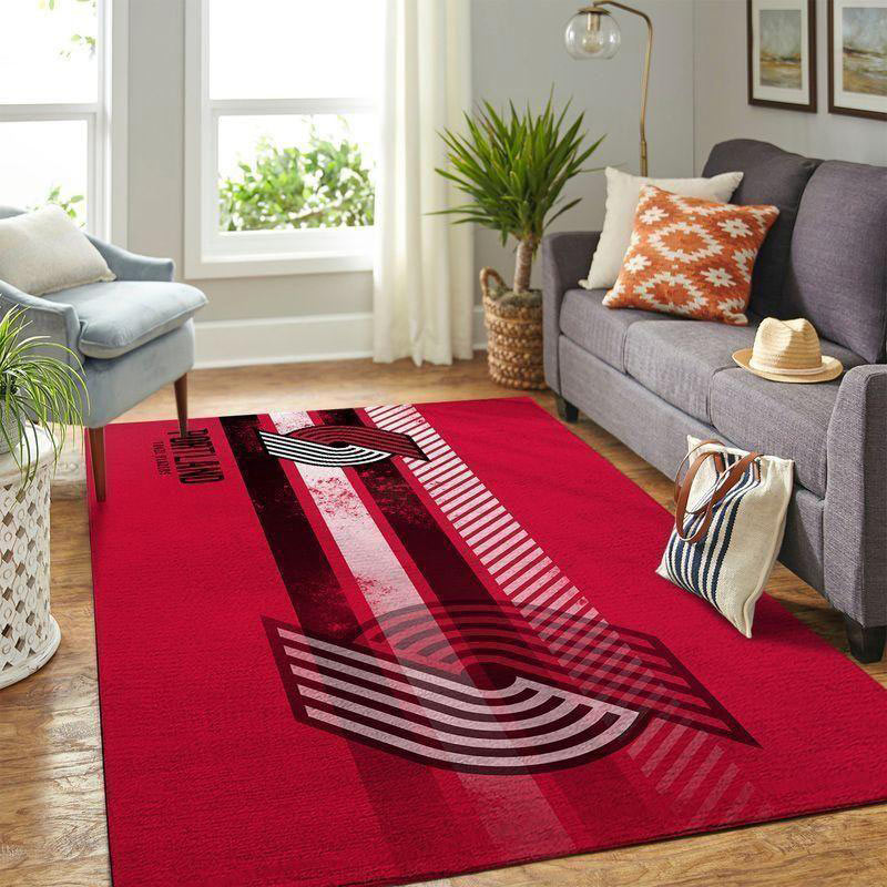 Portland Trail Blazers Area Rug NBA Area Rug Dining Room Rug Indoor Rugs Rectangle Carpet