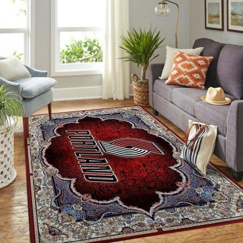 Portland Trail Blazers Area Rug NBA Area Rug Living Room Rug Indoor Indoor Rugs Rectangle Carpet